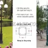 Cột đèn sân vườn DC05B sử dụng khung móng M16