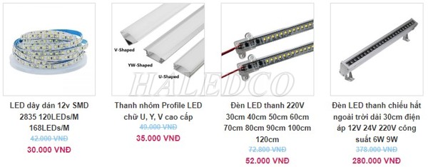 Giá đèn LED thanh đủ loại