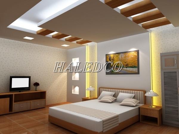 Khu vực trần nhà sử dụng đèn LED thanh hoặc đèn LED dây