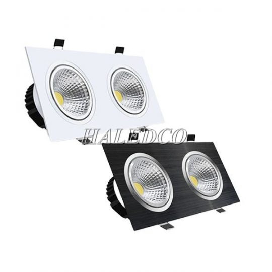 Kiểu dáng bóng LED âm trần HLDLV11-2x5 màu trắng và màu đen