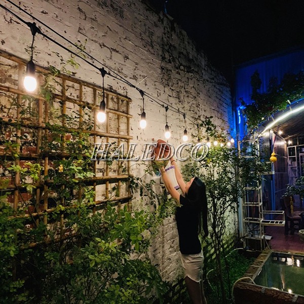 LED dây chống nước trang trí quán cafe sân vườn