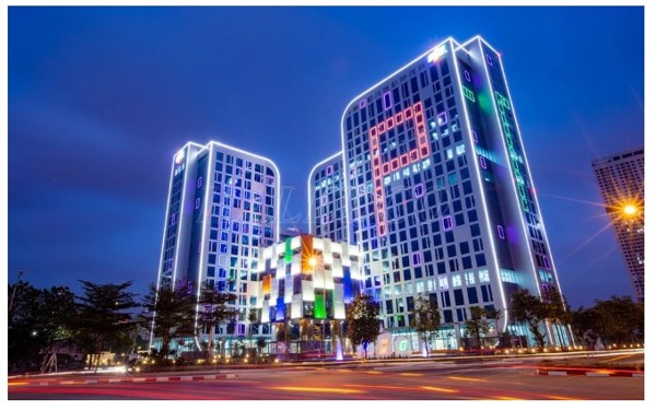 Đèn chiếu sáng tòa nhà tại Hà Nội-địa chỉ thi công và đại lý